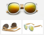 Retro Bamboo Mirror Sunglasses