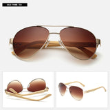 Retro Bamboo Sunglasses Goggle Gold Mirror Wood