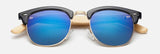 Retro Wood Bamboo Sunglasses Gold Mirror