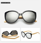 Cat eye Bamboo Sunglasses Goggle Wood